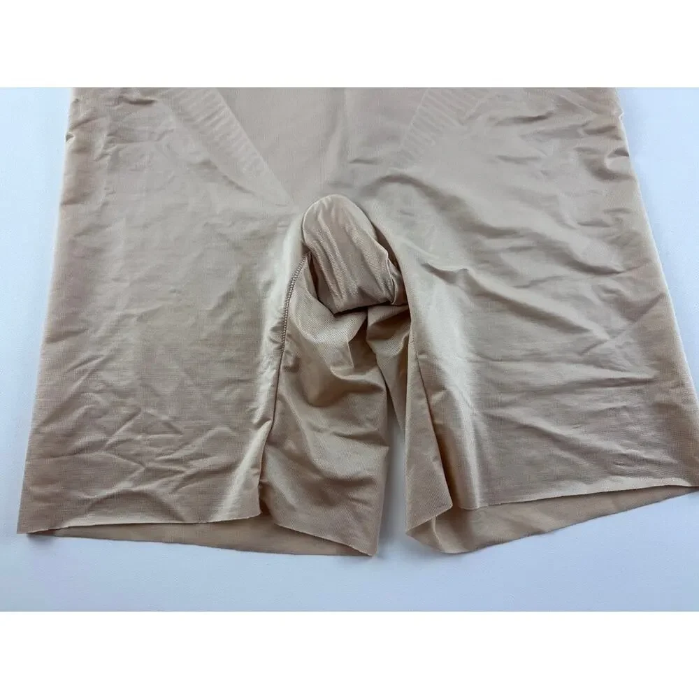 SPANX Mid Thigh Shaper Shorts Beige Nude Seamless Sculpting Shapewear M